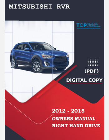 mitsubishi rvr 2012 - 2015 owners manual rhd and lhd